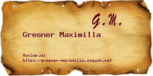 Gresner Maximilla névjegykártya